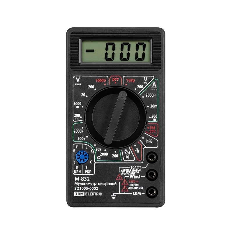 Мультиметр цифровой М-832 10А, 1кВ|2МОм, звук