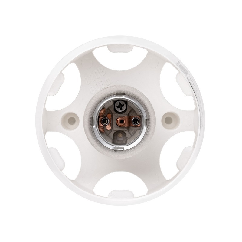 Светильник НББ под E27, 60 Вт, прямой шар, белый пластик