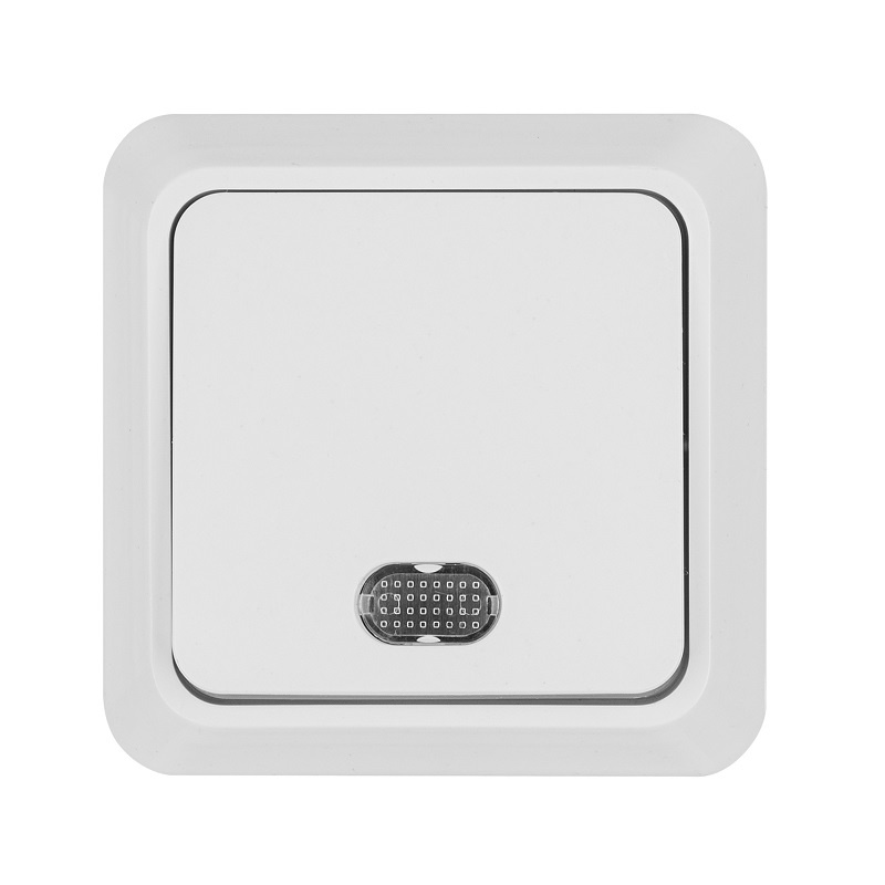 Выключатель о/у Ладога SQ1801-0009, 1 клавиша, с/инд, белый