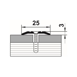 Порог стыкоперекрывающий Лука, шампань анодированное (1,8 м х 25 мм)