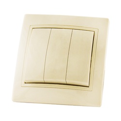 Выключатель с/у Таймыр SQ1814-0103, 3 клавиши, б/инд, слоновая кость