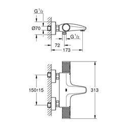 Смеситель для ванны Grohe Precision Feel 34788000 с термостатом