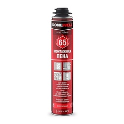 Пена полиуретановая монтажная Donewell 65, огнестойкая, всесезонная (1 л)