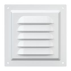 Решетка Era МЭ 125х125 мм, с москит. сеткой, металл белая